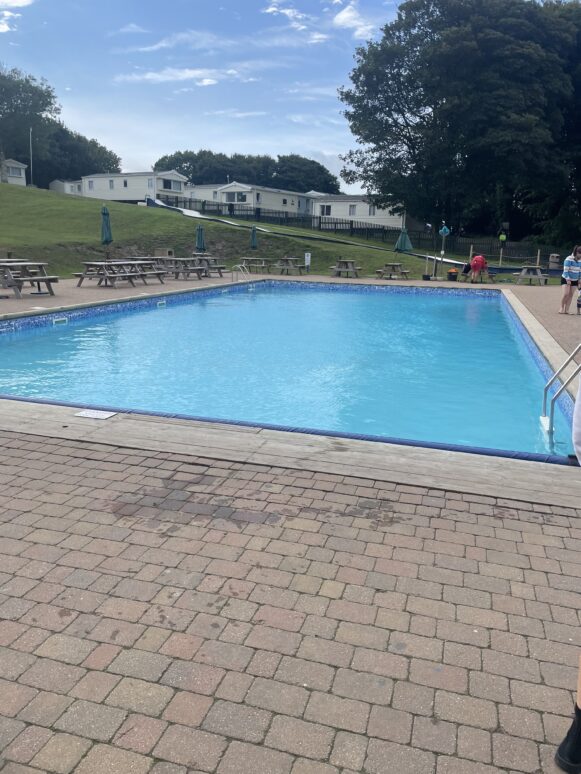 Outdoor heated swimming pool